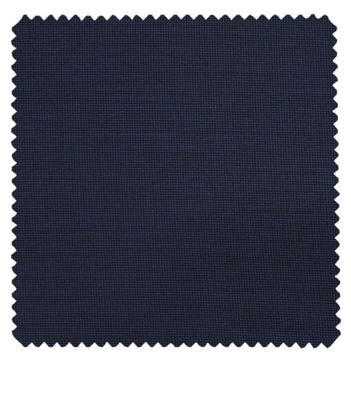 J.Hamsptead by Siyaram's Dark Royal Blue Polyester Viscose Structured Unstitched Suiting Fabric