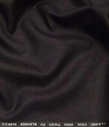 J.Hamsptead by Siyaram's Dark Wined  Polyester Viscose Structured Cum Self Checks Unstitched Suiting Fabric
