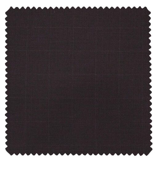 J.Hamsptead by Siyaram's Dark Wined  Polyester Viscose Structured Cum Self Checks Unstitched Suiting Fabric