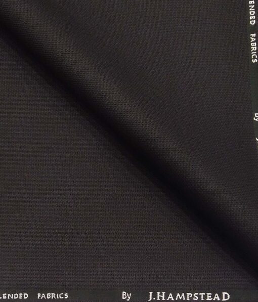 J.Hamsptead by Siyaram's Dark Wine Polyester Viscose Self Strucutred Unstitched Suiting Fabric