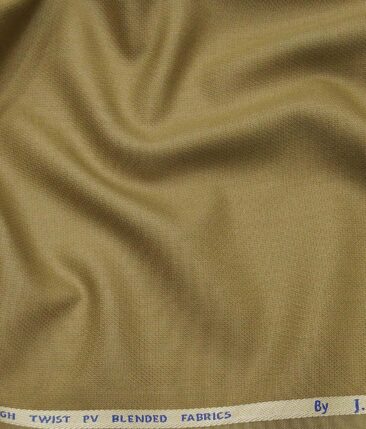 J.Hamsptead by Siyaram's Khakhi Polyester Viscose Structured Unstitched Suiting Fabric