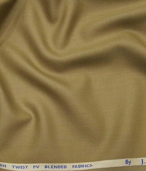 J.Hamsptead by Siyaram's Khakhi Polyester Viscose Structured Unstitched Suiting Fabric