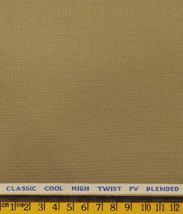 J.Hamsptead by Siyaram's Khakhi Polyester Viscose Structured Unstitched Suiting Fabric