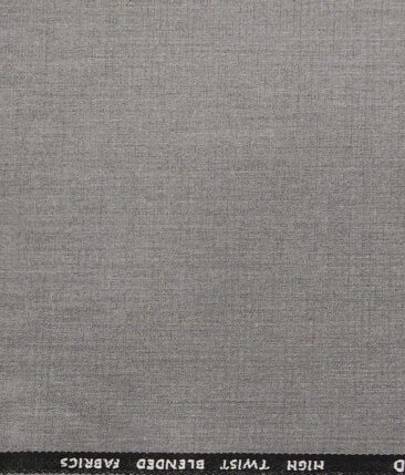 J.Hamsptead by Siyaram's Light Grey Polyester Viscose Self Structured Unstitched Suiting Fabric