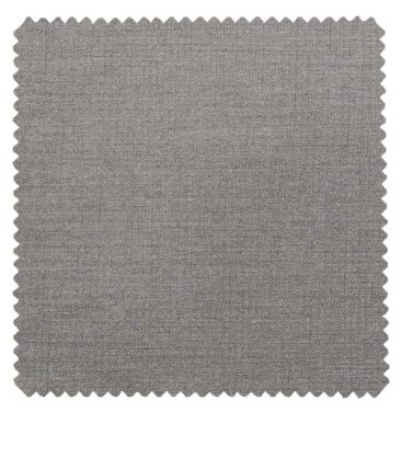 J.Hamsptead by Siyaram's Light Grey Polyester Viscose Self Structured Unstitched Suiting Fabric