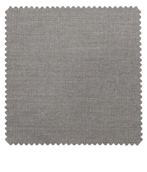 J.Hamsptead by Siyaram's Light Grey Polyester Viscose Self Structured Unstitched Suiting Fabric