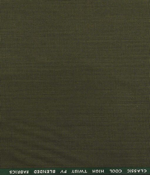 J.Hamsptead by Siyaram's Light Moss Green Polyester Viscose Structured Unstitched Suiting Fabric