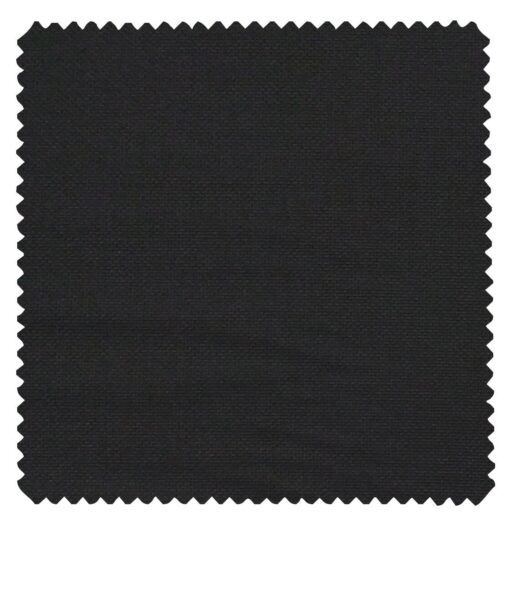 J.Hamsptead by Siyaram's Jet Black Polyester Viscose Structured Unstitched Suiting Fabric