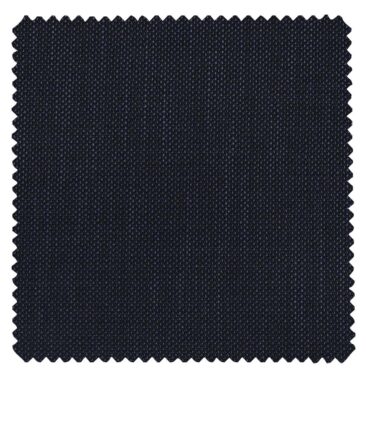 J.Hamsptead by Siyaram's Dark Blue Terry Rayon Jute Weave Structured Unstitched Suiting Fabric