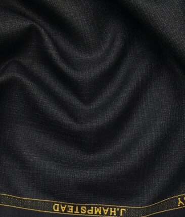 J.Hamsptead by Siyaram's Dark Grey Terry Rayon Self Checks Unstitched Suiting Fabric