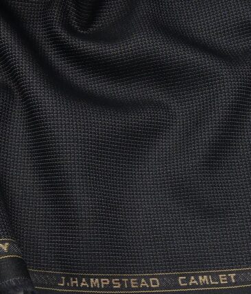 J.Hamsptead by Siyaram's Dark Grey Terry Rayon Shiny Stuctured Unstitched Party Wear Suiting Fabric