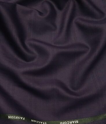 Marconi by Siyaram's Dark Purple Terry Rayon Self Broad Checks Unstitched Suiting Fabric