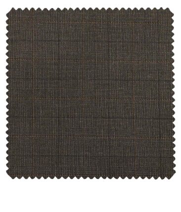 Raymond Dark Brown Polyester Viscose Self Checks Unstitched Suiting Fabric