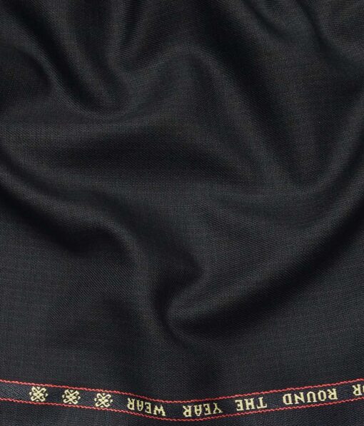 Raymond Dark Blue Polyester Viscose Self Design Unstitched Suiting Fabric