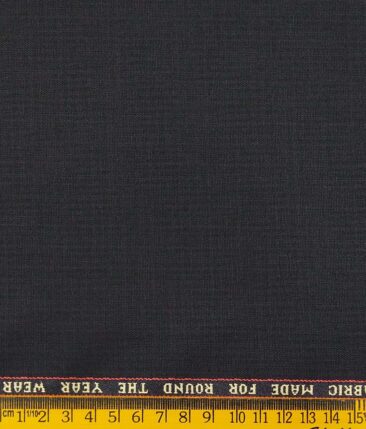Raymond Dark Blue Polyester Viscose Self Design Unstitched Suiting Fabric