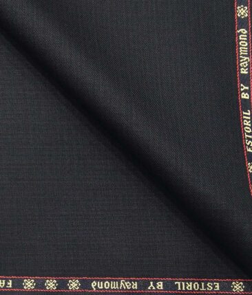 Raymond Dark Blue Polyester Viscose Self Design Unstitched Suiting Fabric