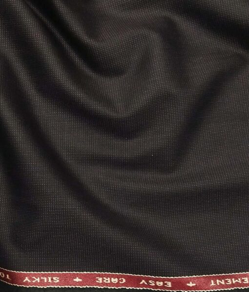 Raymond Techno Stretch Dark Brown Polyester Viscose Stuctured Unstitched Stretchable Suiting Fabric