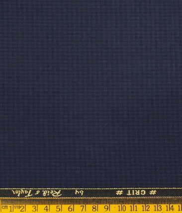 Reid & Taylor Aegean Blue Polyester Viscose Self Design Unstitched Suiting Fabric