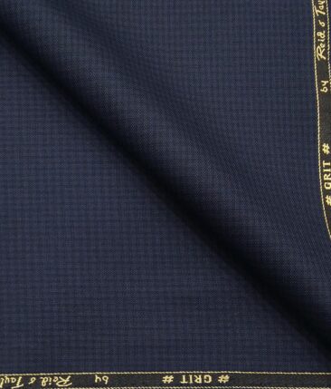 Reid & Taylor Aegean Blue Polyester Viscose Self Design Unstitched Suiting Fabric