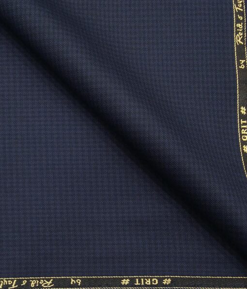 Reid & Taylor Aegean Blue Polyester Viscose Self Design Unstitched Suiting Fabric