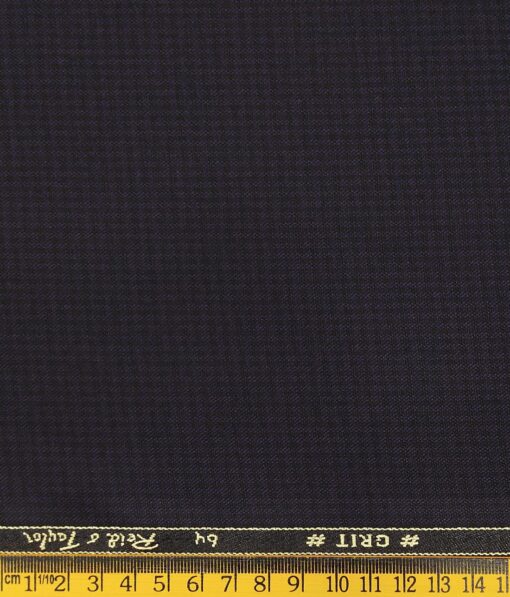 Reid & Taylor Dark Wine Polyester Viscose Self Design Unstitched Suiting Fabric