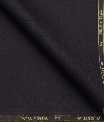 Reid & Taylor Dark Wine Polyester Viscose Self Design Unstitched Suiting Fabric