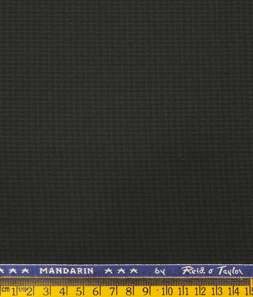Reid & Taylor Dark Mehandi Green Polyester Viscose Self Structured Unstitched Suiting Fabric