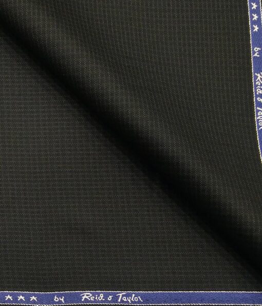 Reid & Taylor Dark Mehandi Green Polyester Viscose Self Structured Unstitched Suiting Fabric