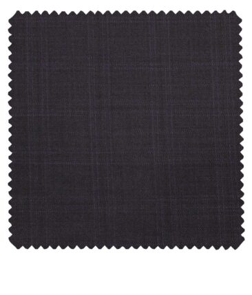 Reid & Taylor Dark Wine Polyester Viscose Self Checks Unstitched Suiting Fabric
