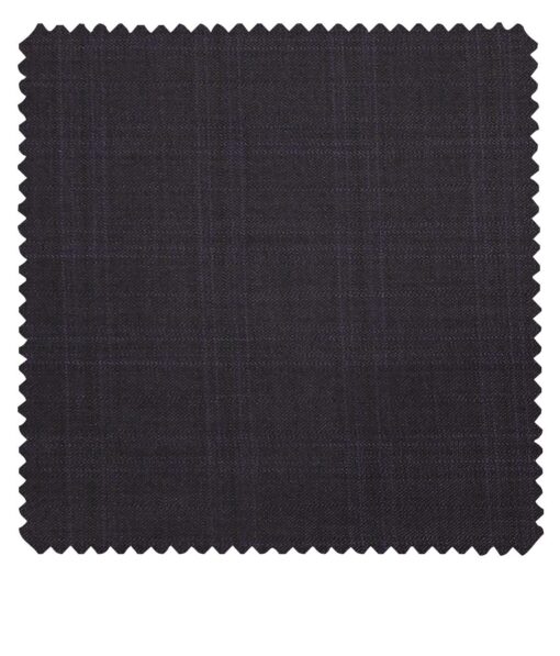 Reid & Taylor Dark Wine Polyester Viscose Self Checks Unstitched Suiting Fabric