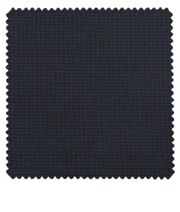 Reid & Taylor Dark Slate Blue Polyester Viscose Self Structured Unstitched Suiting Fabric