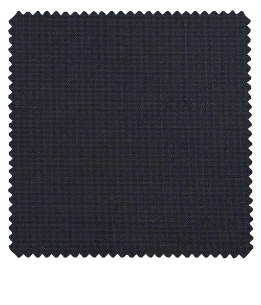 Reid & Taylor Dark Slate Blue Polyester Viscose Self Structured Unstitched Suiting Fabric