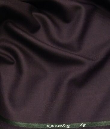 Siyaram's Dark Wine Terry Rayon Self Broad Checks Unstitched Suiting Fabric
