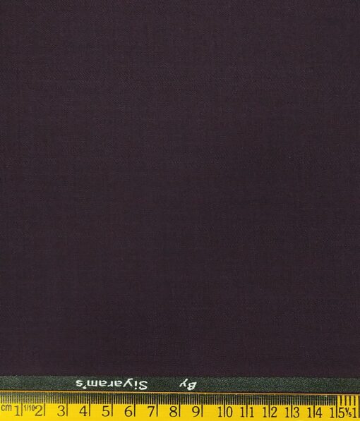 Siyaram's Dark Wine Terry Rayon Self Broad Checks Unstitched Suiting Fabric