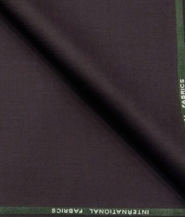 Siyaram's Dark Wine Terry Rayon Self Broad Checks Unstitched Suiting Fabric