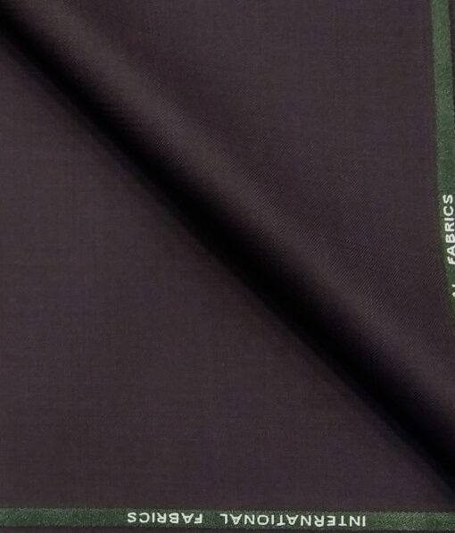 Siyaram's Dark Wine Terry Rayon Self Broad Checks Unstitched Suiting Fabric