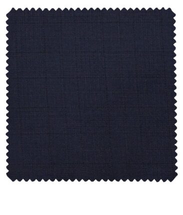 Siyaram's Dark Navy Blue Terry Rayon Self Checks Unstitched Suiting Fabric