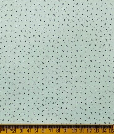 Ankur by Arvind Light Sea Green 100% Premium Cotton Printed Shirt Fabric (1.80 M)
