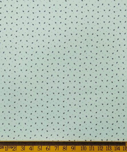 Ankur by Arvind Light Sea Green 100% Premium Cotton Printed Shirt Fabric (1.80 M)