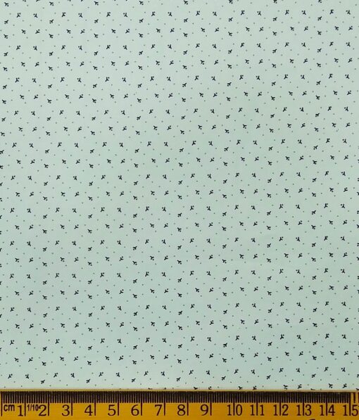 Ankur by Arvind Light Sea Green 100% Premium Cotton Printed Shirt Fabric (1.80 M)