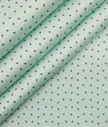Ankur by Arvind Light Sea Green 100% Premium Cotton Printed Shirt Fabric (1.80 M)