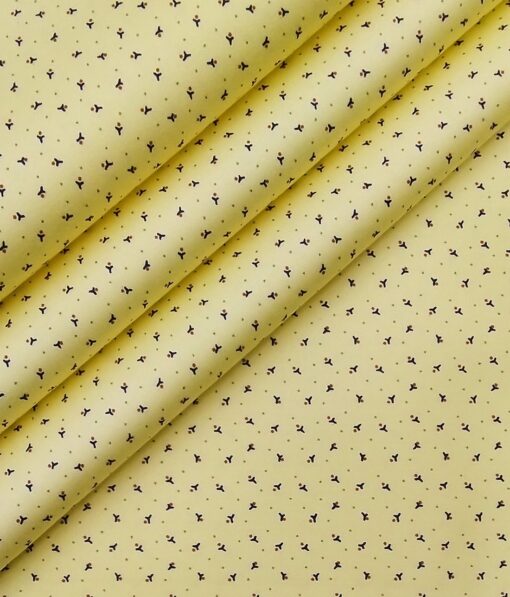 Ankur by Arvind Yellow 100% Premium Cotton Printed Shirt Fabric (1.80 M)