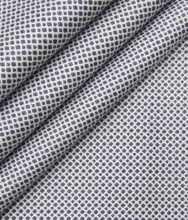 Bombay Rayon White 100% Premium Cotton Printed Shirt Fabric (1.60 M)