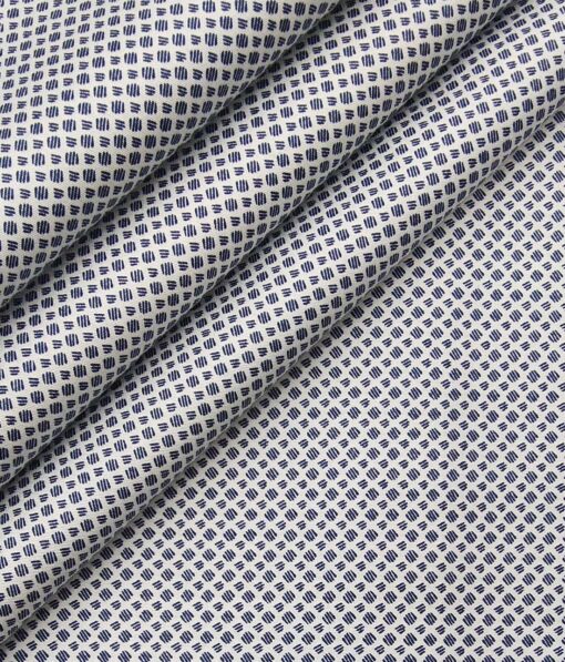 Bombay Rayon White 100% Premium Cotton Printed Shirt Fabric (1.60 M)