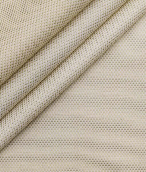 Exquisite Light Brown Poly Cotton Structured Shirt Fabric (2.40 M)