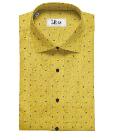 Exquisite Yellow 100% Pure Cotton Printed Shirt Fabric (1.60 M)