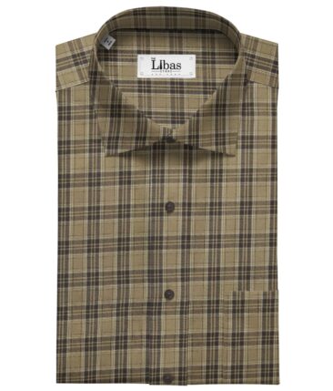 Exquisite Brown 100% Cotton Broad Checks Shirt Fabric (1.60 M)