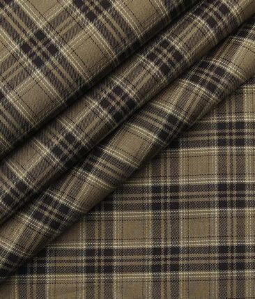 Exquisite Brown 100% Cotton Broad Checks Shirt Fabric (1.60 M)