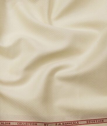 F.M. Hammerle Cream 100% Giza Cotton Jacquard Shirt Fabric (1.60 M)