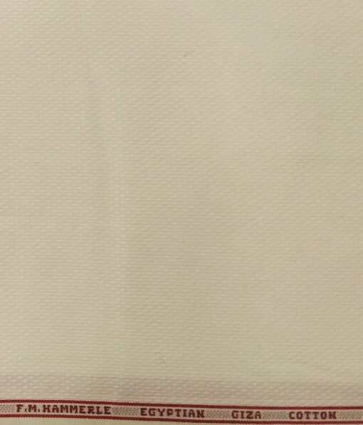 F.M. Hammerle Cream 100% Giza Cotton Jacquard Shirt Fabric (1.60 M)